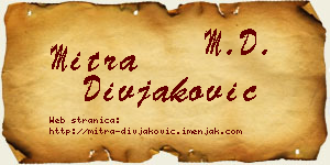 Mitra Divjaković vizit kartica
